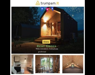 Rest Green – Atostogų namelių nuoma poilsiui gamtoje, Utenoje