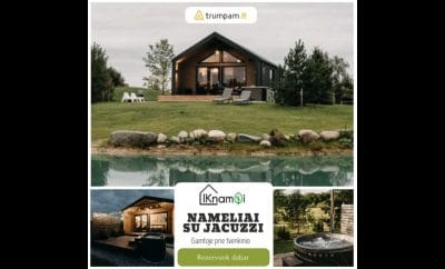 IKnamai – Trumpalaikė poilsio namelių nuoma Klaipėdos rajone su Jacuzzi ir terasa
