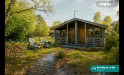 Laimingas Uodas – Medinio namelio nuoma poilsiui Šventojoje prie jūros.