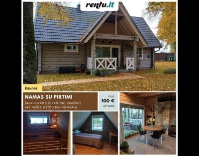 Rąstinio namelio nuoma su pirtimi netoli Kauno centro