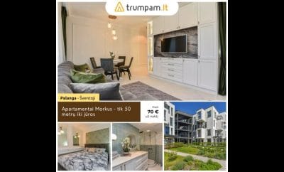 Apartamentai Morkus – Trumpalaikė buto nuoma Šventojoje – tik 50 metrų iki jūros