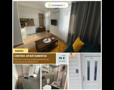 Centrum apartamentas  – Trumpalaikė buto nuoma Rokiškyje