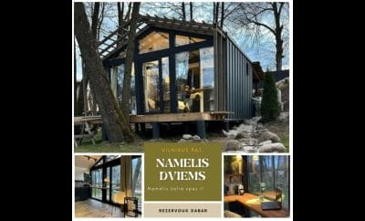 Agnes namelis  – Jaukus poilsio namelis dviems šalia upės ir seno malūno, Vilniaus rajone.