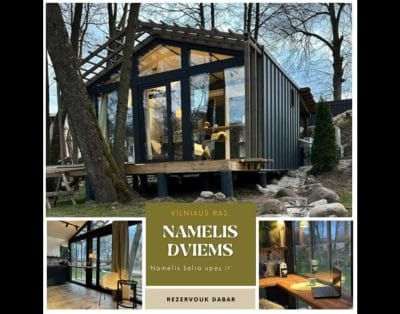 Agnes namelis  – Jaukus poilsio namelis dviems šalia upės ir seno malūno, Vilniaus rajone.