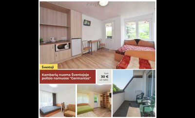 Kambarių nuoma Šventojoje poilsio namuose „Germantas”.