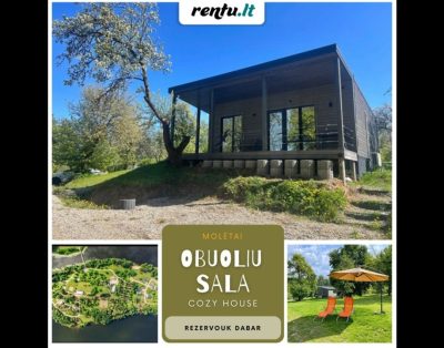 Obuoliu sala Cozy House – Poilsio namelis prie ežero Molėtuose, saloje