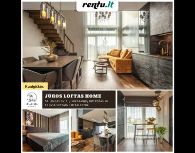 Jūros Loftas Home – Trumpalaiė kotedžo nuoma Kunigiškiuose su erdvia svetaine ir balkonu