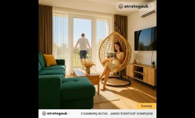 Poilsis prie jūros Šventojoje | Modernus apartamentas su baseinu