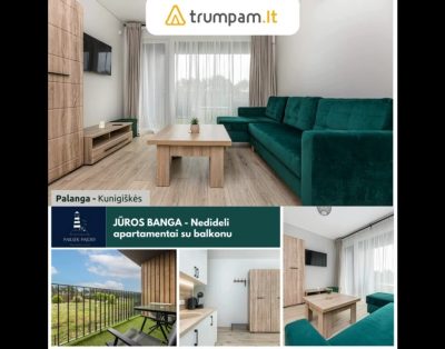 Apartamentai Jūros Banga – Nedidelis atostogų butas su balkonu Kunigiškėse