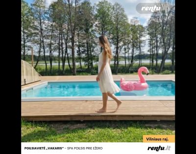 Namelio nuoma su jacuzzi, lauko baseinu prie ežero | Poilsiavietė „Vakaris“