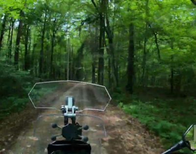 Miško keliukais prie Raudonės pilies. Namelis miške. Honda NC750X DCT.