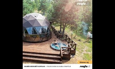 Kupolinis Glamping namelis su kubilu 🌿 Poilsis dviem gamtoje