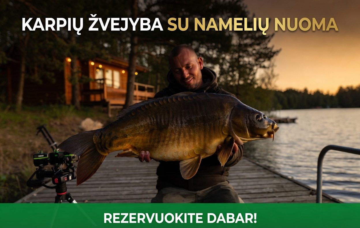 Rezervuokite namelį prie ežero ir mėgaukitės karpių žvejyba jau šį savaitgalį