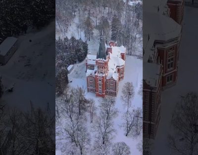 Lentvario dvaro sodyba ❄️🏰#lithuania #manor #dji #drone #winter @dariusjanutis 🎥