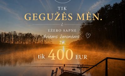 Tik gegužės mėnesį
2 naktys dviems „Ežero Sapne“ – tik 400 €Rytinė tyla, eže…