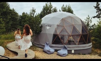 Pasivaikščiojimas savaitgalį geodeziniame kupole be tinklų / Glamping Lietuvoje