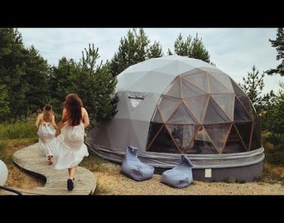 Pasivaikščiojimas savaitgalį geodeziniame kupole be tinklų / Glamping Lietuvoje
