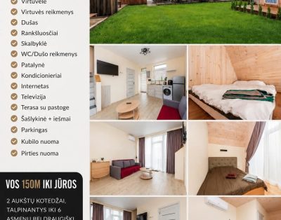 Poilsis Šventojoje: modernūs kotedžai vos 150 m iki jūros