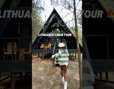 Lithuanian tree house tour 💃🏾🍁 #lithuania #cabin #treehouse #shorts #short