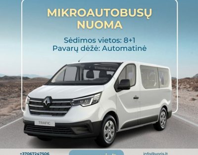 Keleivinių Mikroautobusiukių Nuoma !Trumpalaikė ir ilgalaikė nuoma !
B kategor…