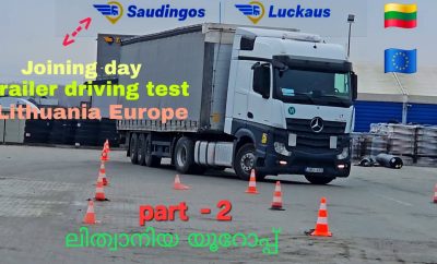 🇱🇹Lithuania 🇪🇺Europe trailer driving test. Saudingos luckaus autotransportas joining test. 45°Y,90°L