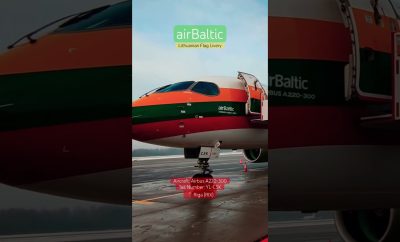 AMAZING LITHUANIAN FLAG LIVERY – Air Baltic Airbus A220 #lithuania #airbaltic #airbus