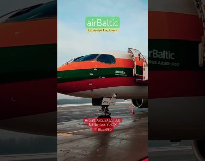 AMAZING LITHUANIAN FLAG LIVERY – Air Baltic Airbus A220 #lithuania #airbaltic #airbus