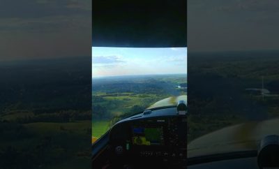 sound of summer flight over the fields of Lithuania in a very little plane