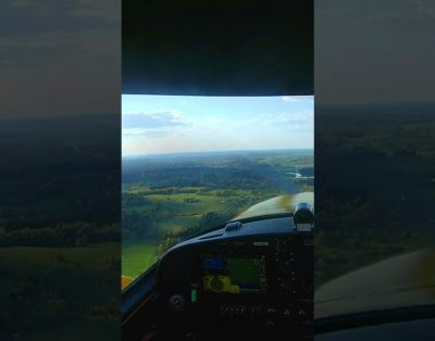 sound of summer flight over the fields of Lithuania in a very little plane
