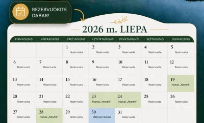 VASAROS REZERVACIJA
Namelių nuoma Tytuvėnuose ant ežero kranto
Dalinamės užimtum…