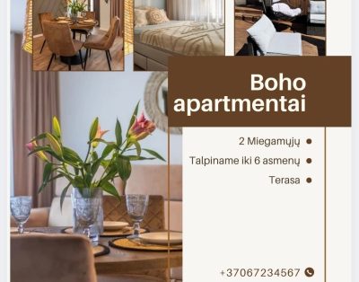Jaukūs „Boho“ apartamentai Palangoje – puikus poilsis prie jūros