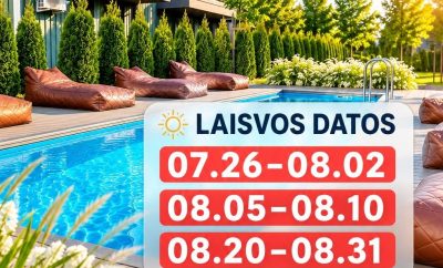 Laisvi apartamentai Kunigiškiuose liepos pabaigoje ir rugpjūtį