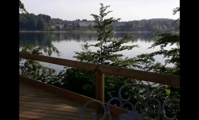 Vaizdas iš Glamping palapinės į Svendborgo sąsiaurį