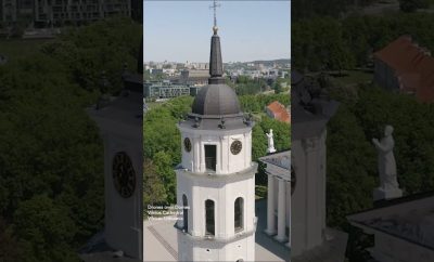Dronai virš Vilniaus katedros – erdvinių vaizdų filmuotė