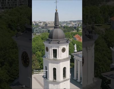 Dronai virš Vilniaus katedros – erdvinių vaizdų filmuotė