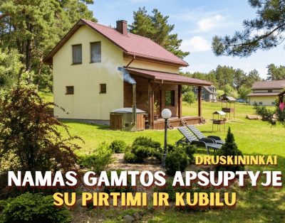 Poilsis gamtoje su pirtimi ir kubilu – vos 5 km nuo Druskininkų centro!